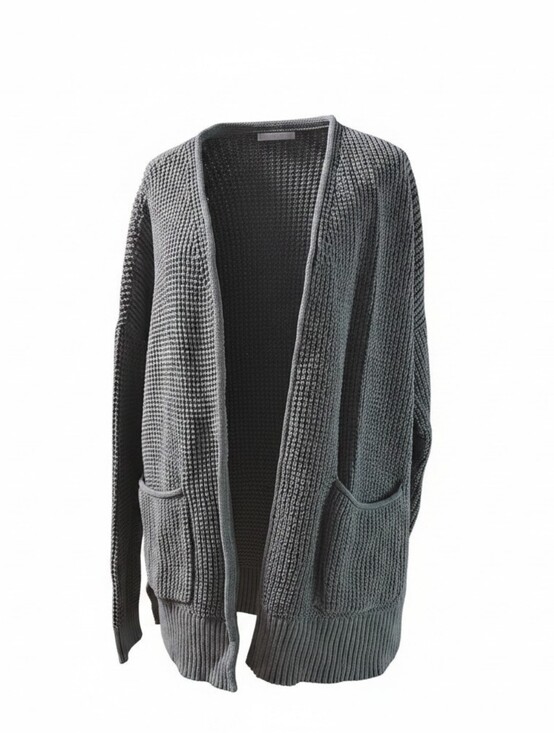 Universal Thread Sweaters - Universal Thread Green Grandmacore Waffle Knit Open Cardigan L 100% Cotton
